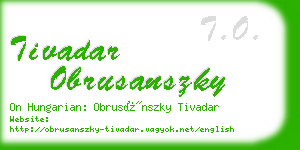 tivadar obrusanszky business card